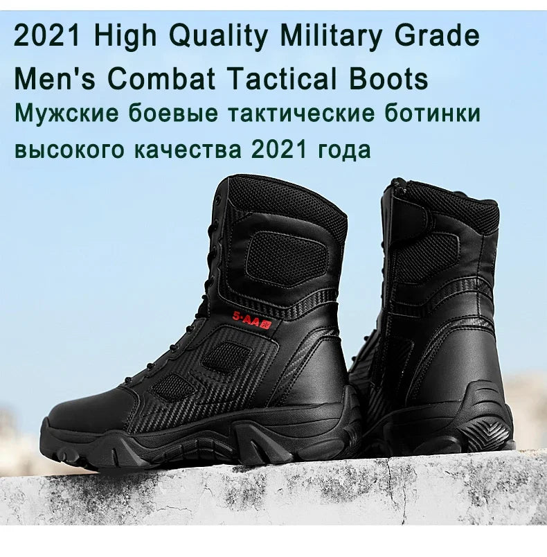 Men's Shoes Winter Men Combat Tactical Boots 2026 New Work Safety Shoes for Men Sneakers Fashion Waterproof Motorcycle Boots