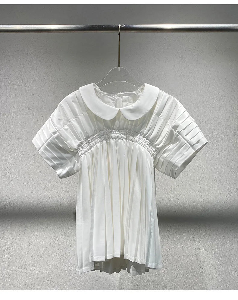 2025 Summer Doll Collar Sweet Girl Shirt Loose Short-Sleeved Top for Women polo shirt women