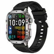 Smartwatch with a black strap on a white background