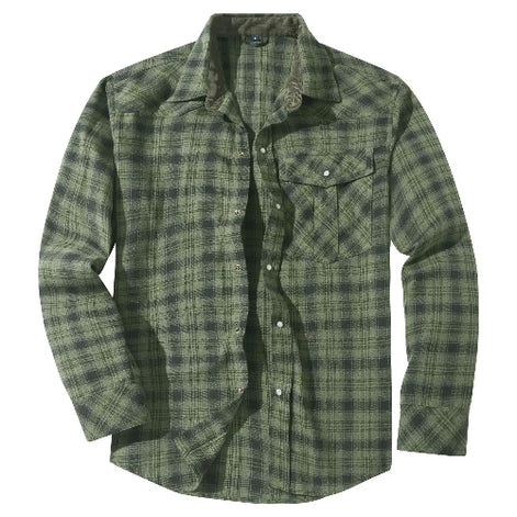 Green plaid shirt on a white background