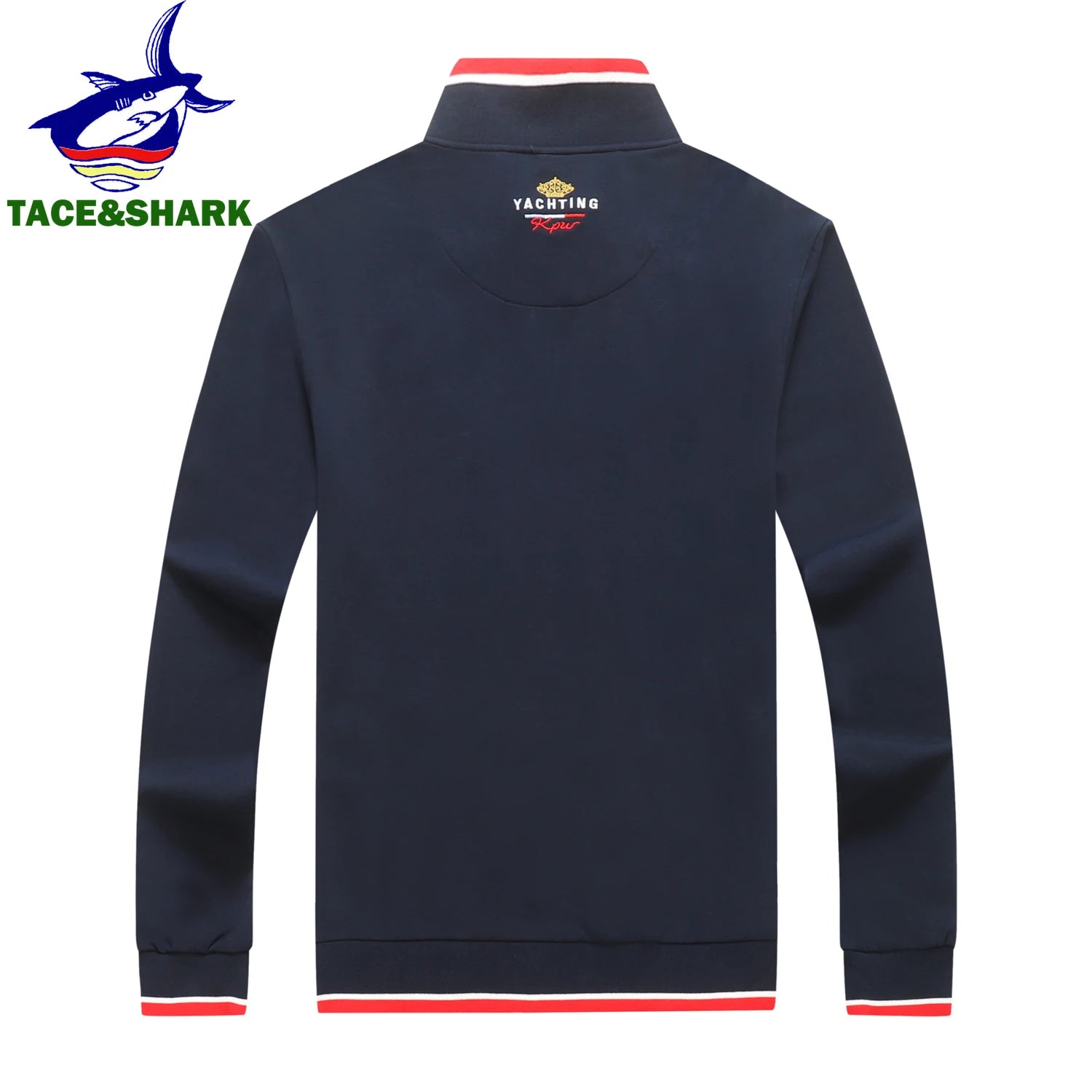 TACE&SHARK Fashion Casual White Military Jacket Coat Stand Collar Zipper Jackets Men Brand Embroidery Outerwear Clothing
