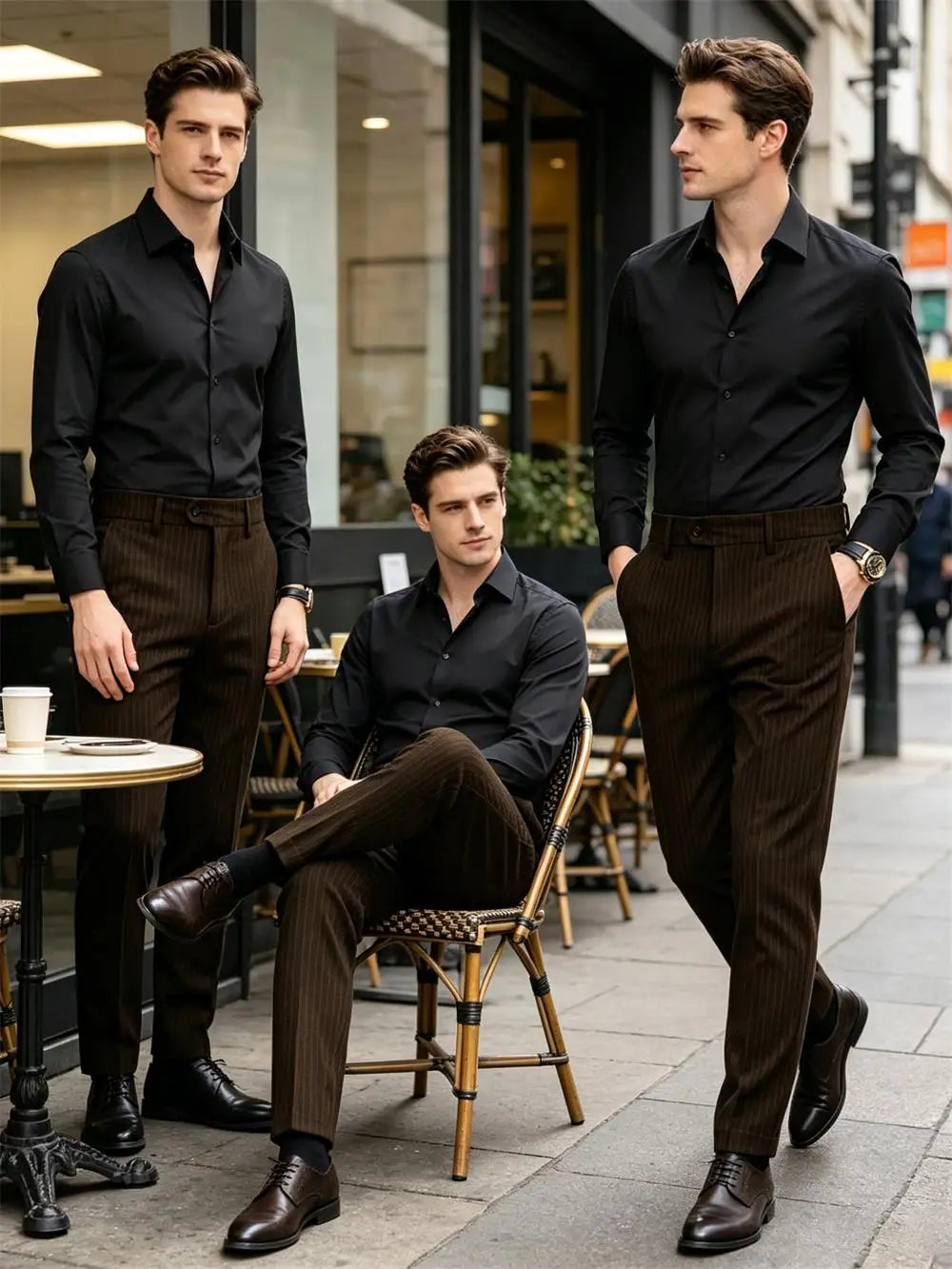 Pinstripe Pattern Suit Pants for Man Formal Dress Slim Fit Pants Elastic Waist Summer Thin Casual Trousers Male Business Wedding