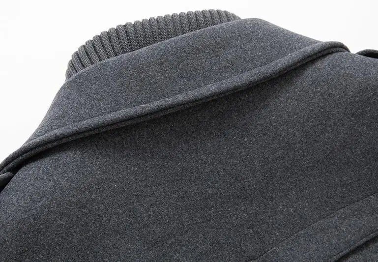 New Autumn Winter Wool Coat Men Fashion Double Collar Thick Jacket Single Breasted Trench Coat Men Casual Wool Blends Overcoats