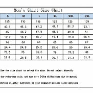Men's shirt size chart with European size labels and measurements.