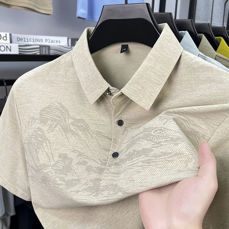 Summer New Print Comfortable Short Sleeve POLO Shirt Collar Fashion Casual T-shirt Cross-border Versatile Top