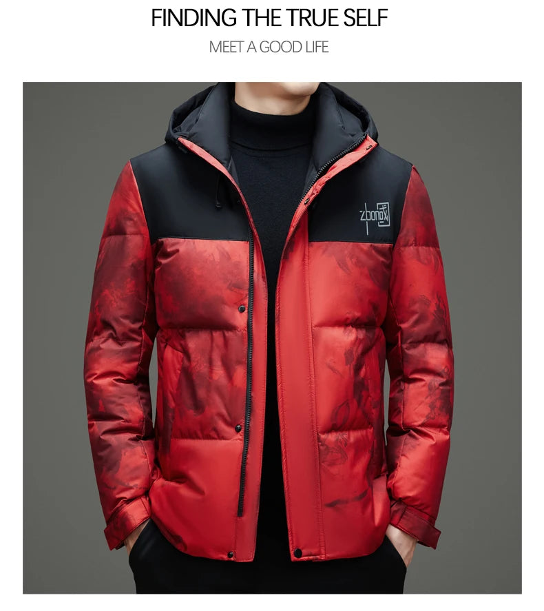 High End Winter Hooded Fashion Warm 85% Duck Down Filled Mens Jacket Casual Designer Feather Outerwear Windbreaker Puffer Coats