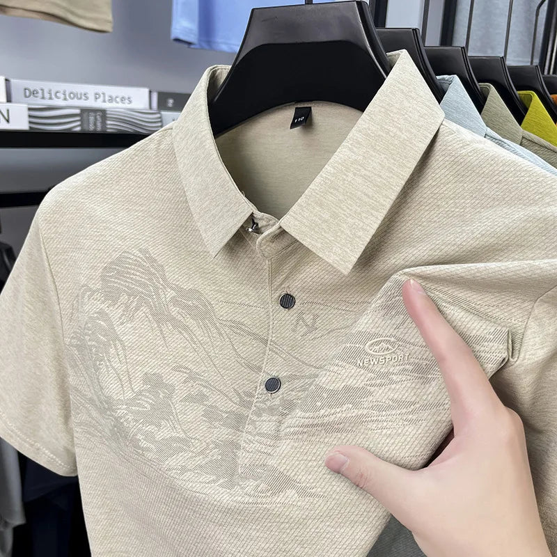 Summer New Print Comfortable Short Sleeve POLO Shirt Collar Fashion Casual T-shirt Cross-border Versatile Top