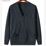 Men’s V-Neck Button-Front Knit Cardigan