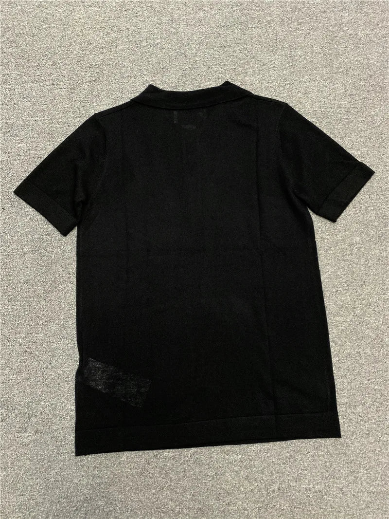 Jenny&Dave 2024 Summer Commuting Versatile Shirt Short POLO Tshirts Knitted Sleeved Top Women 2024 Merino Wool Casual Top