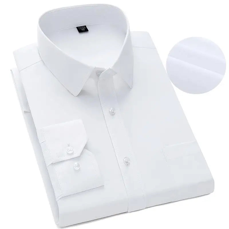 Non-ironing High-end Long-sleeved White Shirt Business Anti-wrinkle Dress Shirt Excellent High-quality Work Business Clothes