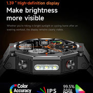 Smartwatch with high-definition display features on a dark background