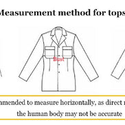 Diagram showing measurement method for tops with labeled parts on a white background.