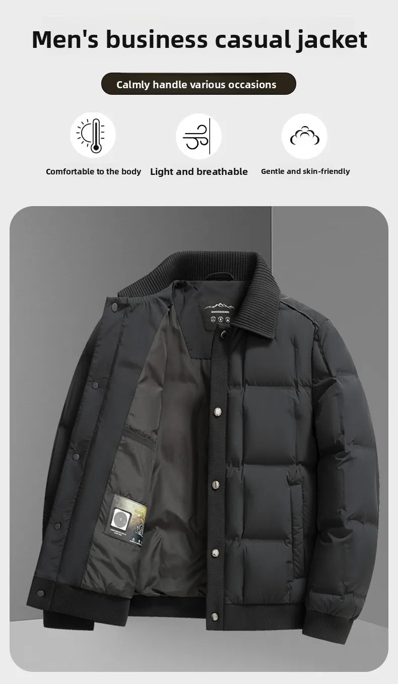 High End 95% Down Brand Casual Fashion Men Down Jacket Winter New Bomber Streetwear Windbreaker Puffer Light Feather Coats