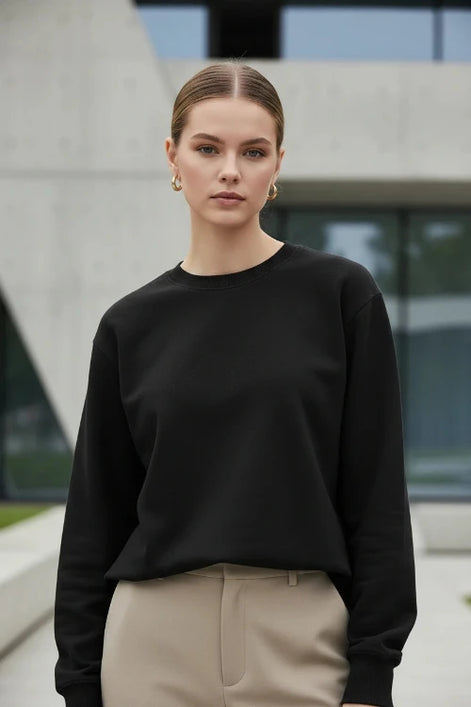 Black sweatshirt on a white background