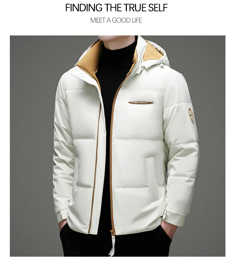 High End White Duck Down Casual Fashion Men Down Jacket Hooded Outerwear Winter Warm Designer Parkas Puffer Feather Coats