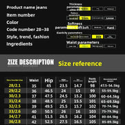 A size and information chart for jeans from Ascology Boutiques, featuring product details like color and sizing parameters 
