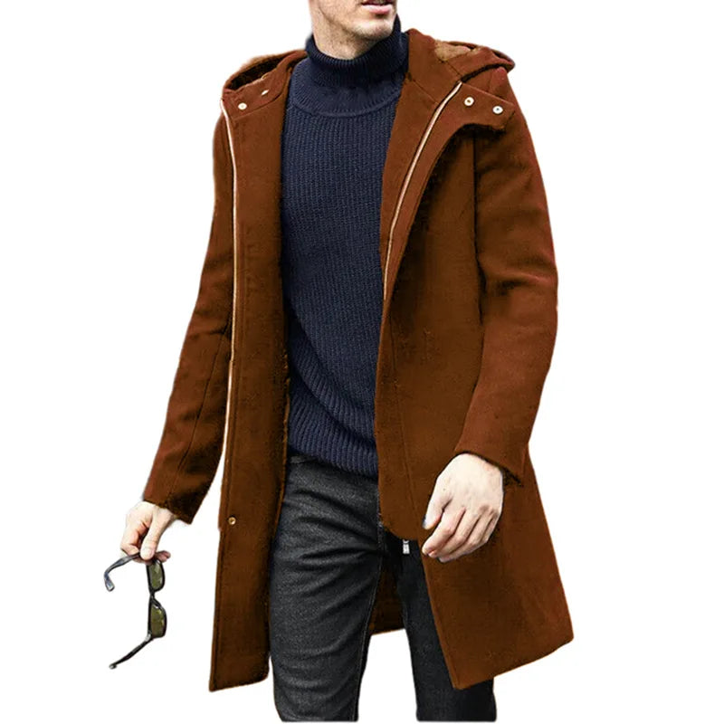 Wool Blend Coat Men'S Clothes Mans Real Genuine Authentic Actual Factual Veritable True Honest Sincere Frank Candid Open Direct