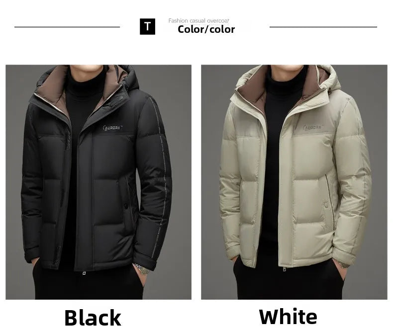 High End 90% White Duck Down Thick Winter New Brand Hooded Casual Fashion Luxury Mens Down Jackets Windbreaker Puffer Coats