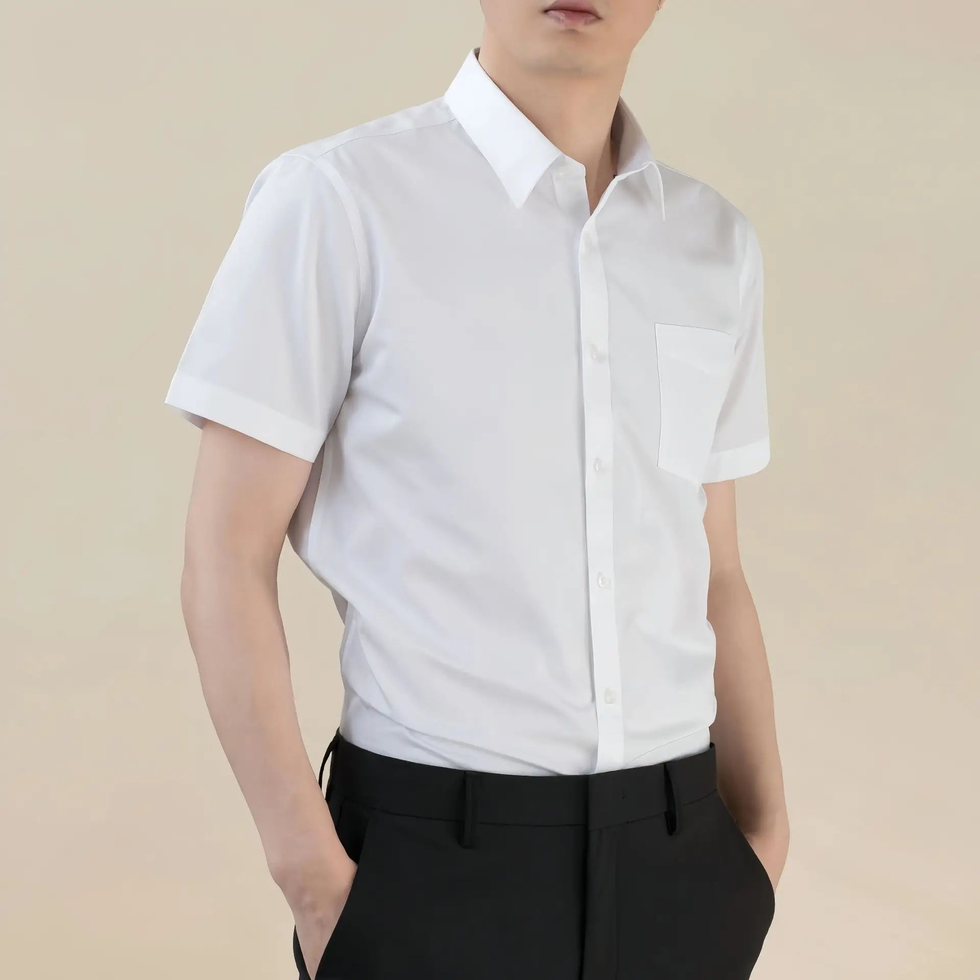 Non-ironing High-end Long-sleeved White Shirt Business Anti-wrinkle Dress Shirt Excellent High-quality Work Business Clothes