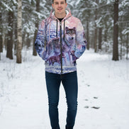 Hoodie with wolf design on a white background