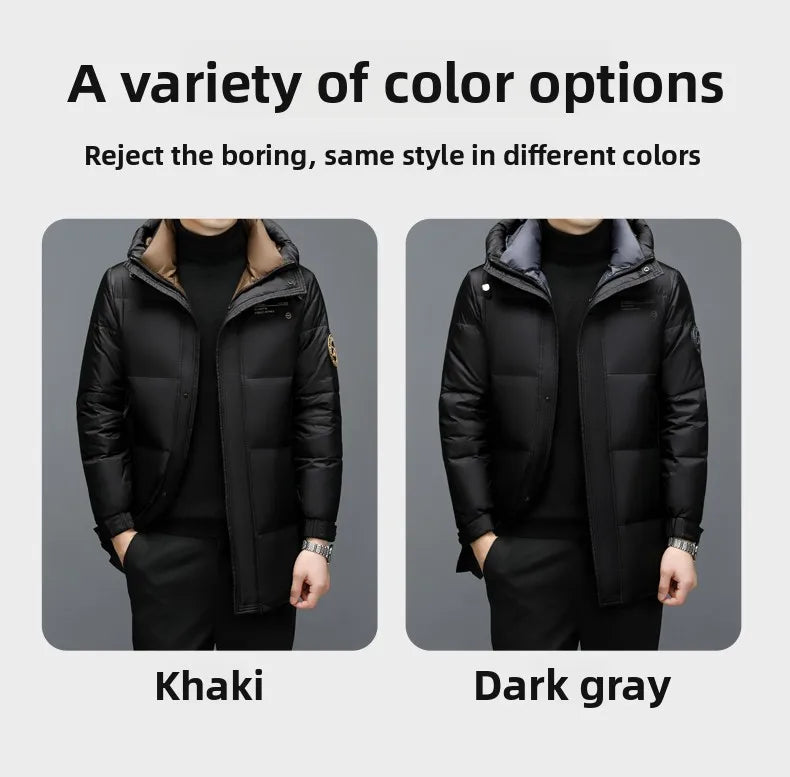 High End Long Thick New Brand Casual Fashion Winter Down Jacket Men Hooded Warm Street Parkas Feather Windbreaker Puffer Coats
