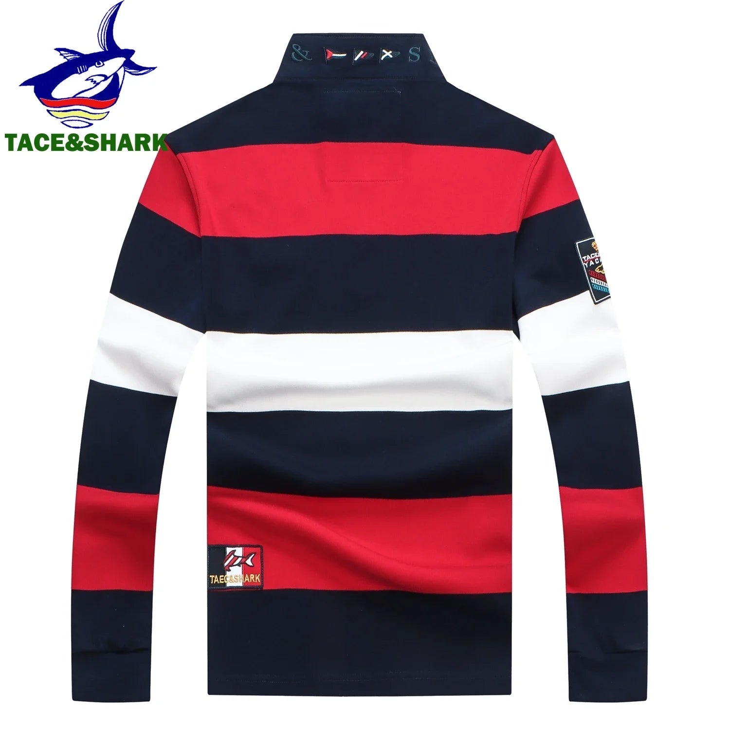 TACE&SHARK New Arrival Fashion Long Sleeves Knitted Wear Casual Men Brand Sweater Stand Collar Striped Pullovers Warm Sweater