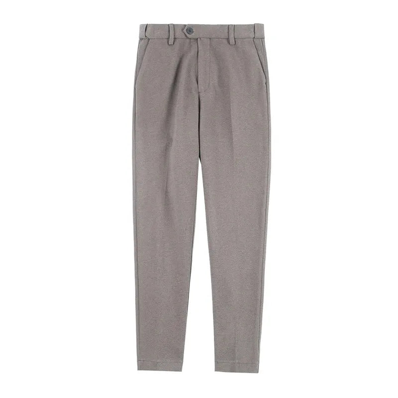 2025 Autumn and Winter Coffee Stretchable Waist Thickened Brushed Casual Pants for Men,multi-color Thick Men's Woolen Suit Pants
