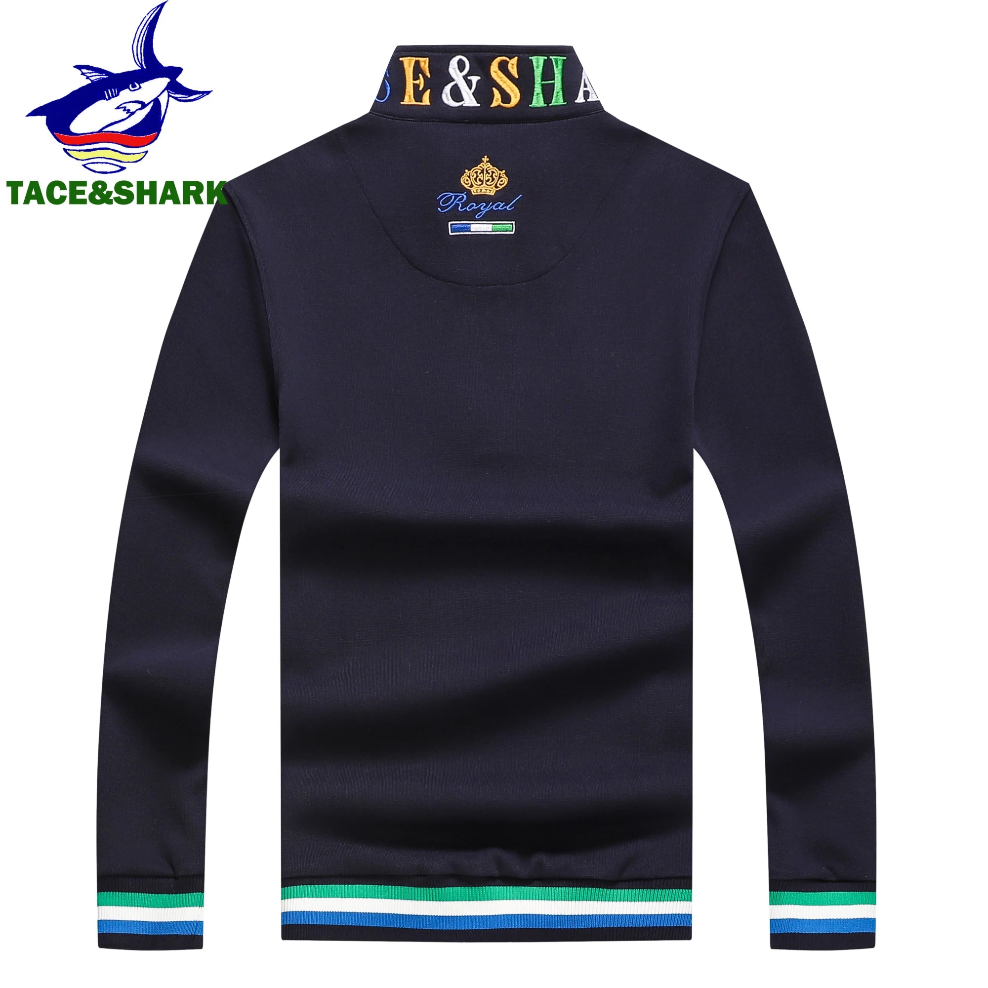 TACE&SHARK Brand High Quality Sweater Men Autumn Flag Embroidery Pullover Military Sweaters 2023 Fashion Sweatshirt