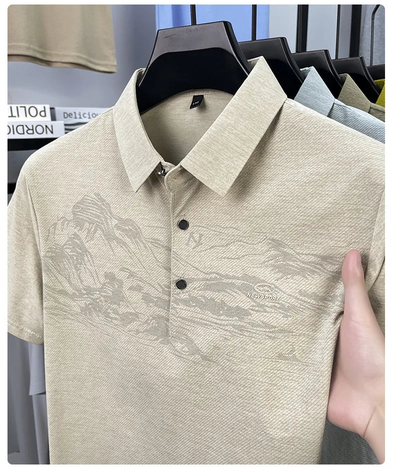 Summer New Print Comfortable Short Sleeve POLO Shirt Collar Fashion Casual T-shirt Cross-border Versatile Top