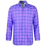 Purple checkered shirt on a white background