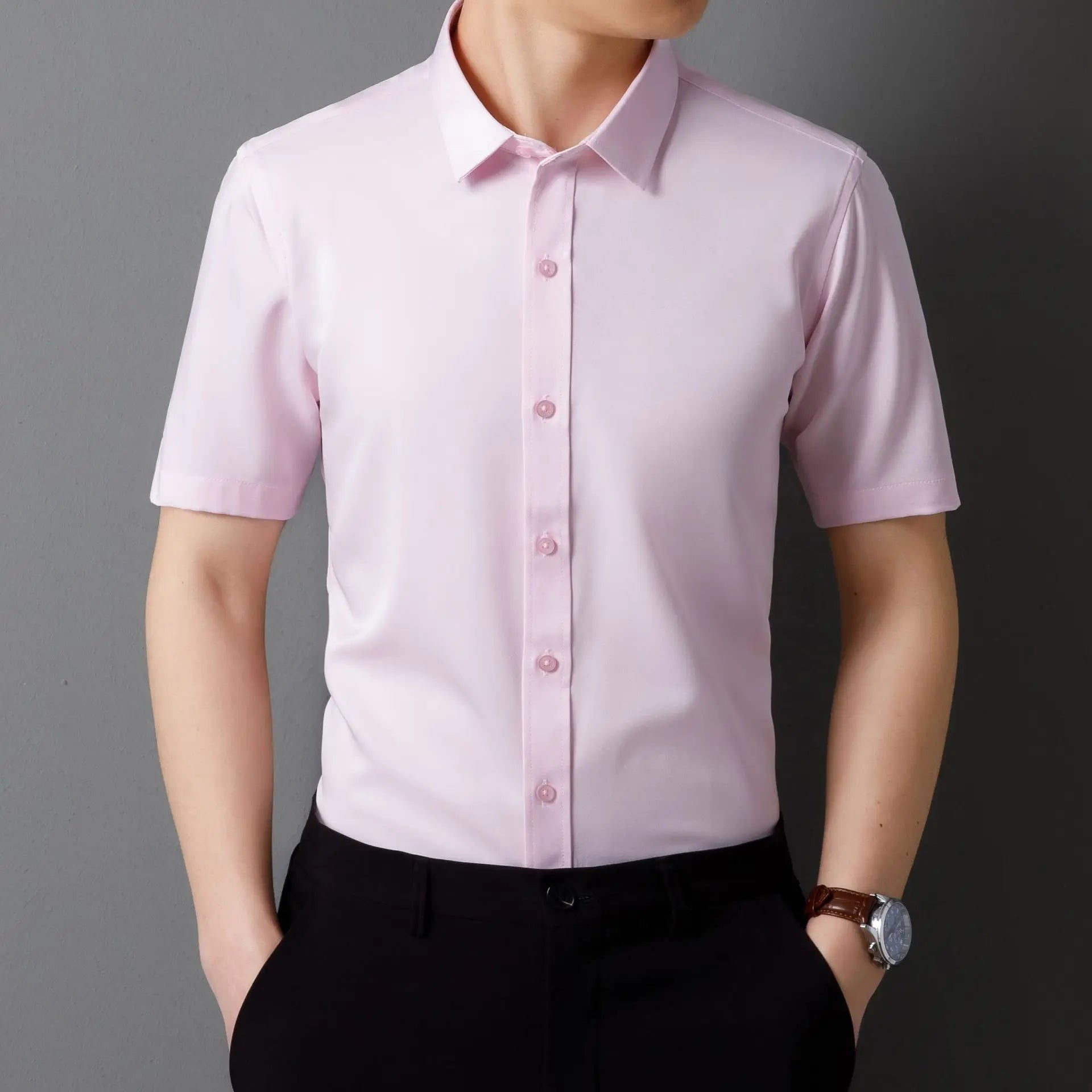 Non-ironing High-end Long-sleeved White Shirt Business Anti-wrinkle Dress Shirt Excellent High-quality Work Business Clothes