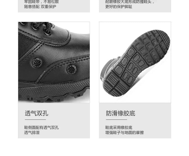 LAHORS® Brand Lightweight Cowhide Leather Tactical Boots Men's Boots Desert Combat Boots Outdoor Hiking Boots Ankle Shoes Men