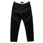 Black slim-fit chino pants shown flat against a solid white background.