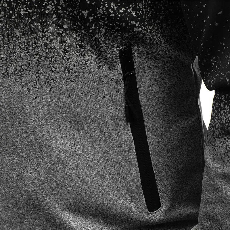2025 Trendy Zipper Hoodies Spring And Autumn Man's New Gradient Color Hooded Coat VOLCOM Print Streetwear Jacket