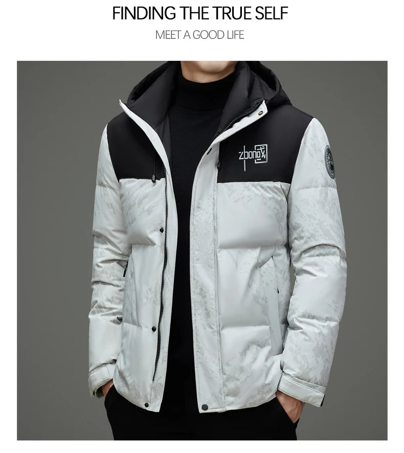 High End Winter Hooded Fashion Warm 85% Duck Down Filled Mens Jacket Casual Designer Feather Outerwear Windbreaker Puffer Coats