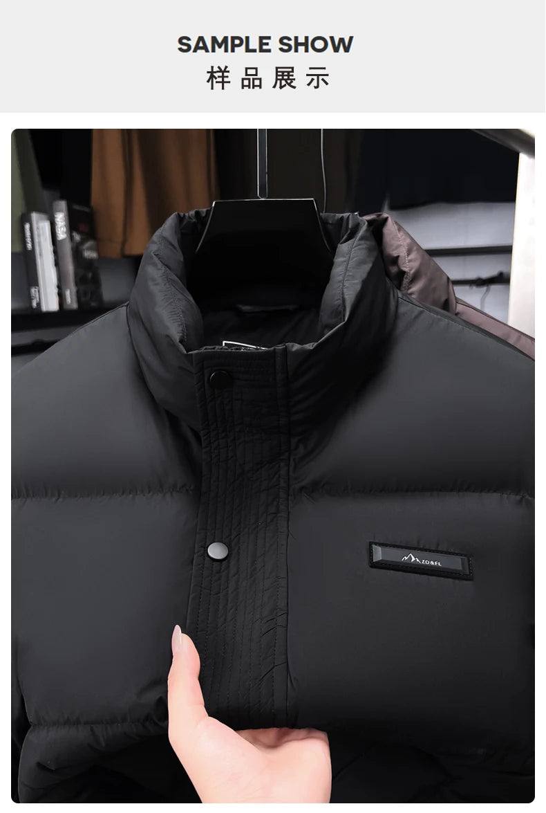 High End Winter New Brand Fashion Warm 85% Duck Down Filled Mens Jacket Casual Designer Feather Windbreaker Puffer Coats