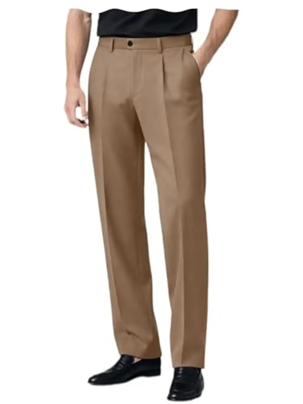 Men's Premium Pleated Wide-Leg Dress Pants Versatile Formal Casual Trousers Chinos Business Daily Office Banquet Wedding Summer