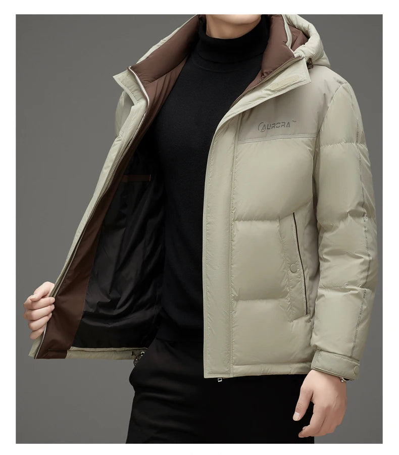 High End 90% White Duck Down Thick Winter New Brand Hooded Casual Fashion Luxury Mens Down Jackets Windbreaker Puffer Coats