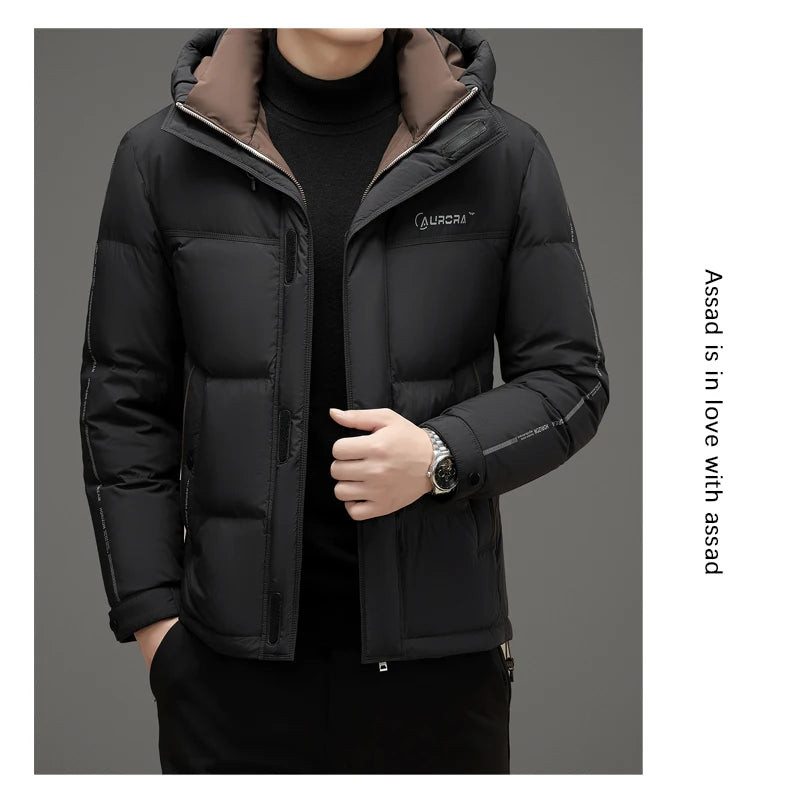 High End 90% White Duck Down Thick Winter New Brand Hooded Casual Fashion Luxury Mens Down Jackets Windbreaker Puffer Coats