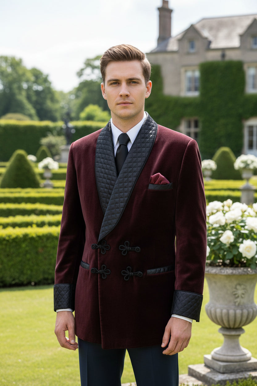 Velvet Smoking Suit Jacket for Men - Shawl Lapel Blazer for Wedding
