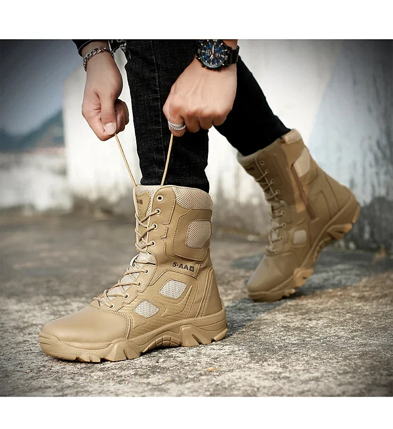 Men's Shoes Winter Men Combat Tactical Boots 2026 New Work Safety Shoes for Men Sneakers Fashion Waterproof Motorcycle Boots