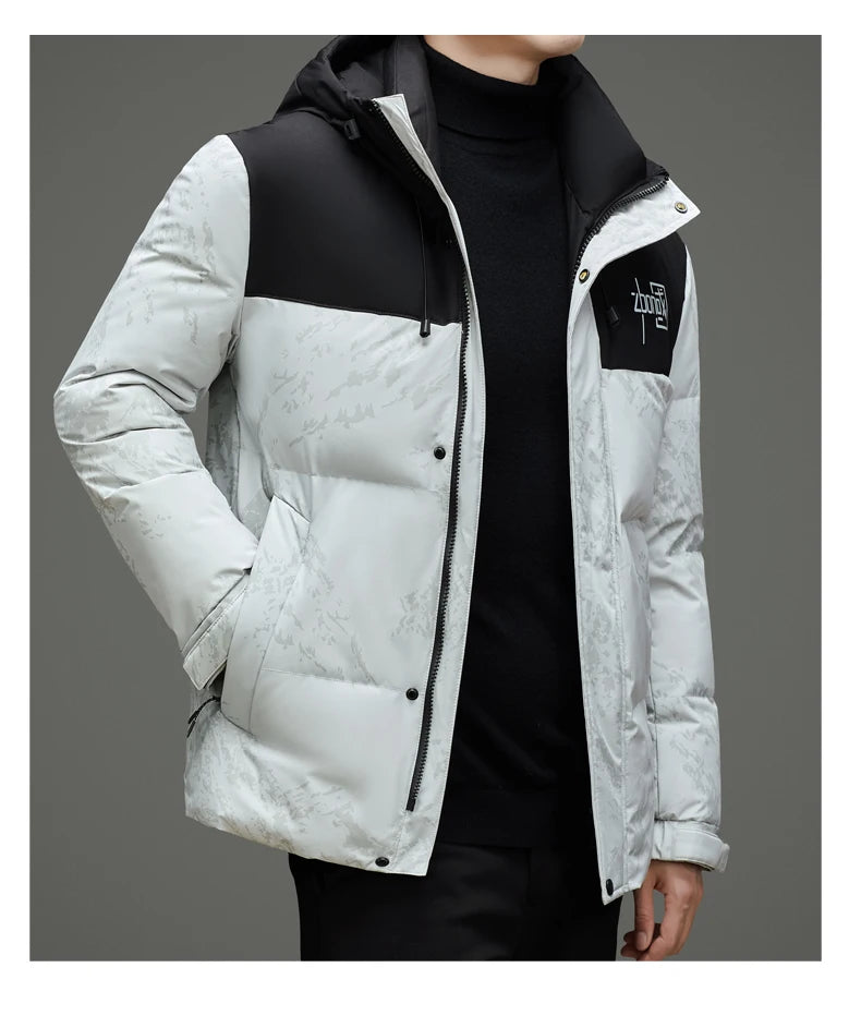 High End Winter Hooded Fashion Warm 85% Duck Down Filled Mens Jacket Casual Designer Feather Outerwear Windbreaker Puffer Coats