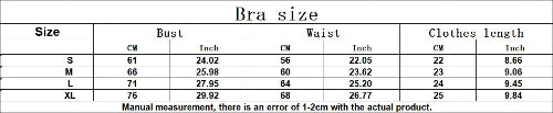 Table displaying bra size chart with measurements in centimeters and inches.
