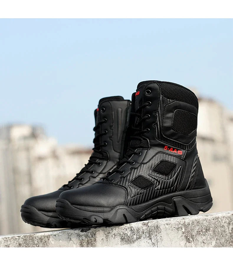 Men's Shoes Winter Men Combat Tactical Boots 2026 New Work Safety Shoes for Men Sneakers Fashion Waterproof Motorcycle Boots