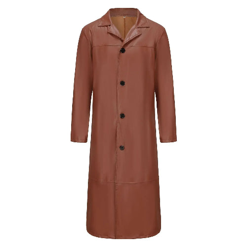 Brown coat with buttons on a white background