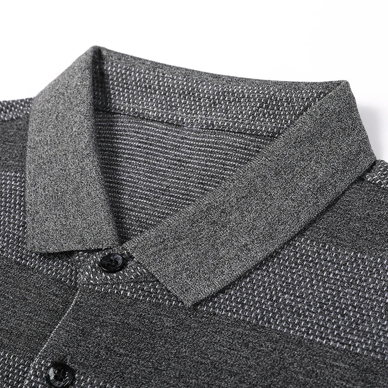 2025 High End New Fashion Brand Striped Designer Embroidery Casual Turn Down Collar Long Sleeve Polo Shirts Men Tops Men Clothes