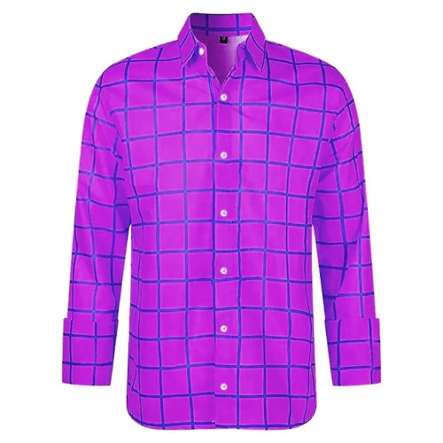 Purple checkered shirt on a white background