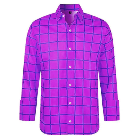 Purple checkered shirt on a white background
