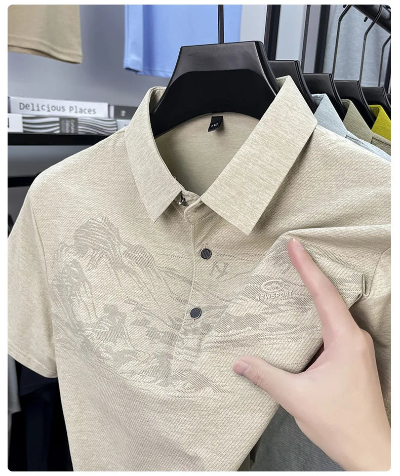 Summer New Print Comfortable Short Sleeve POLO Shirt Collar Fashion Casual T-shirt Cross-border Versatile Top