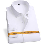 White dress shirt with a visible brand label on a white background